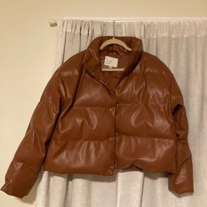 A new day brand brown puffy jacket